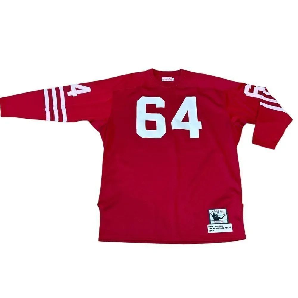 Vintage Mitchell & Ness NFL Throwback Jersey 49ers #64 Dave Wilcox 1964 Mens 52